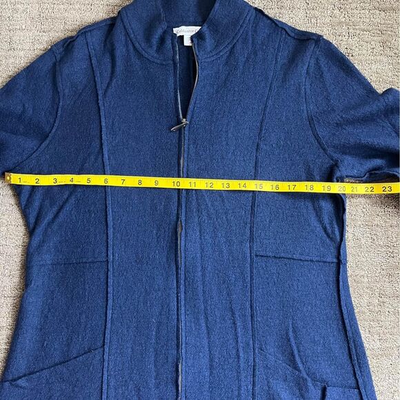 Coldwater Creek Wool Blend Blue Tunic full-zip Sweater size S - Picture 8 of 9